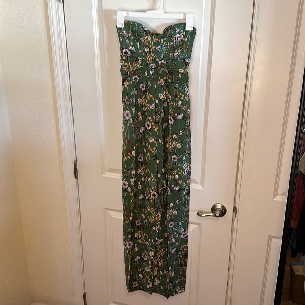 Band of Gypsies Green Floral Jumpsuit